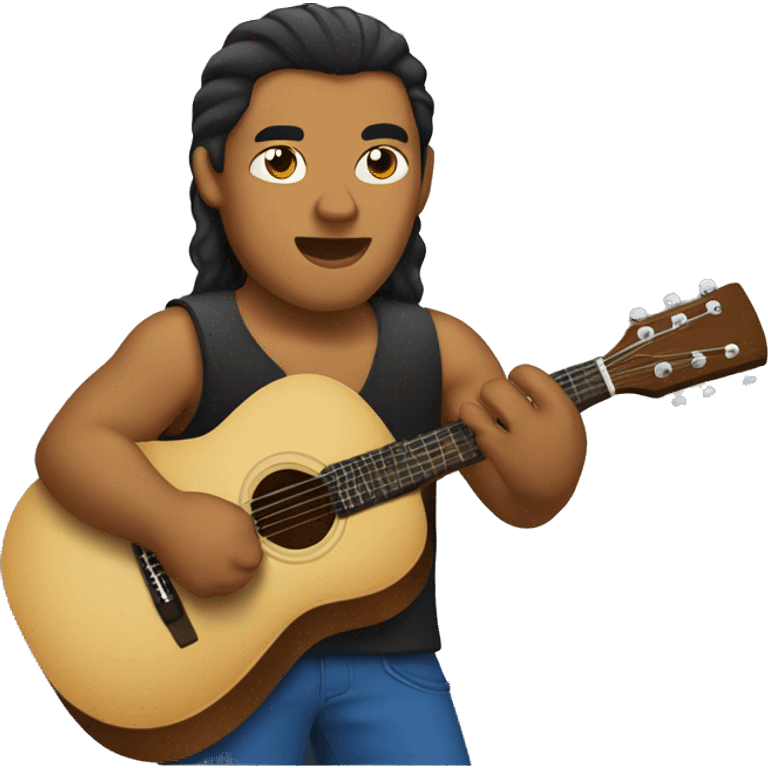 Samoan guy playing guitar emoji