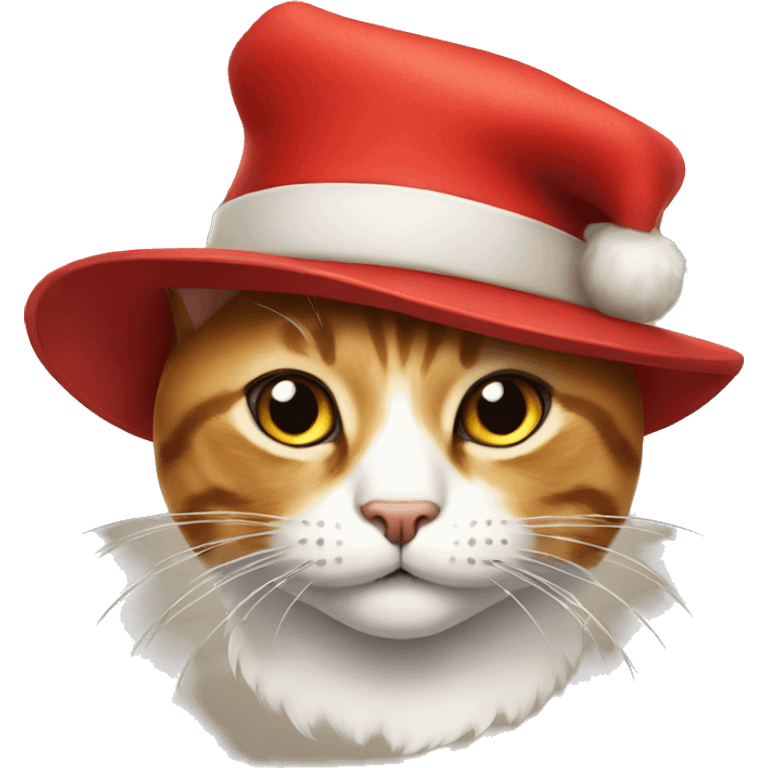 A cat with a red hat emoji