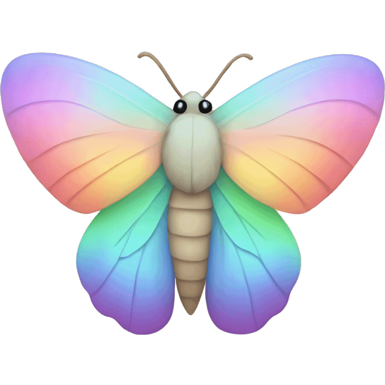 Moth in a pastel rainbow color emoji