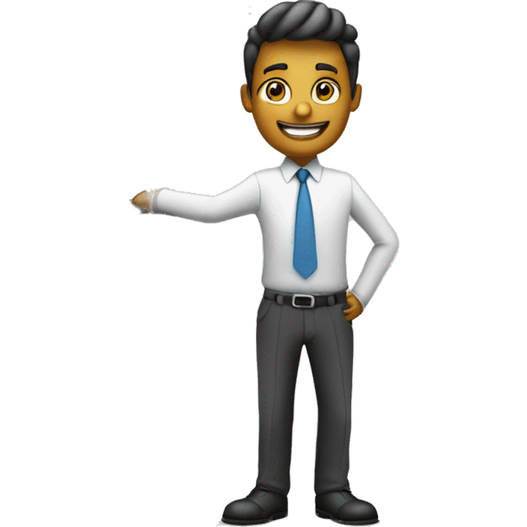 PersoCentral character is a professional coach with a friendly smile, wearing business casual attire, standing near a large career growth ladder. nal Career Coach emoji