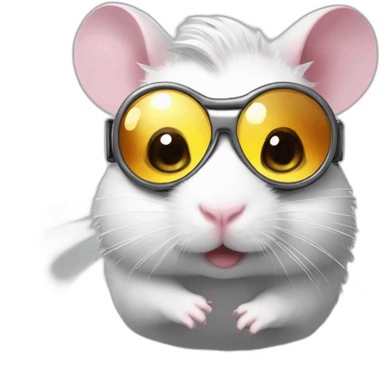 Hamster wearing goggles with a unicorn horn emoji