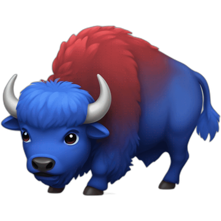 Red/Blue Bison 🦬 emoji