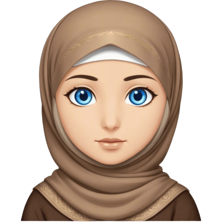 Turkish beautiful finish Konya girl blue eyes with hijab and brown stone dress emoji