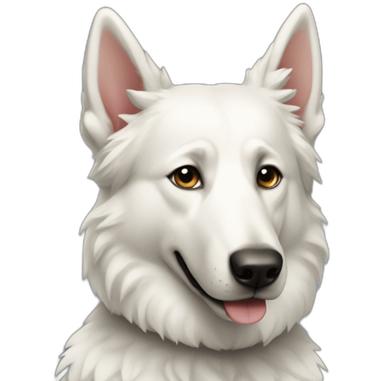 White shepherd type on keyboard emoji