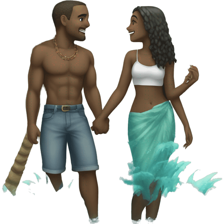 Love ocean ocean palm tree couple emoji