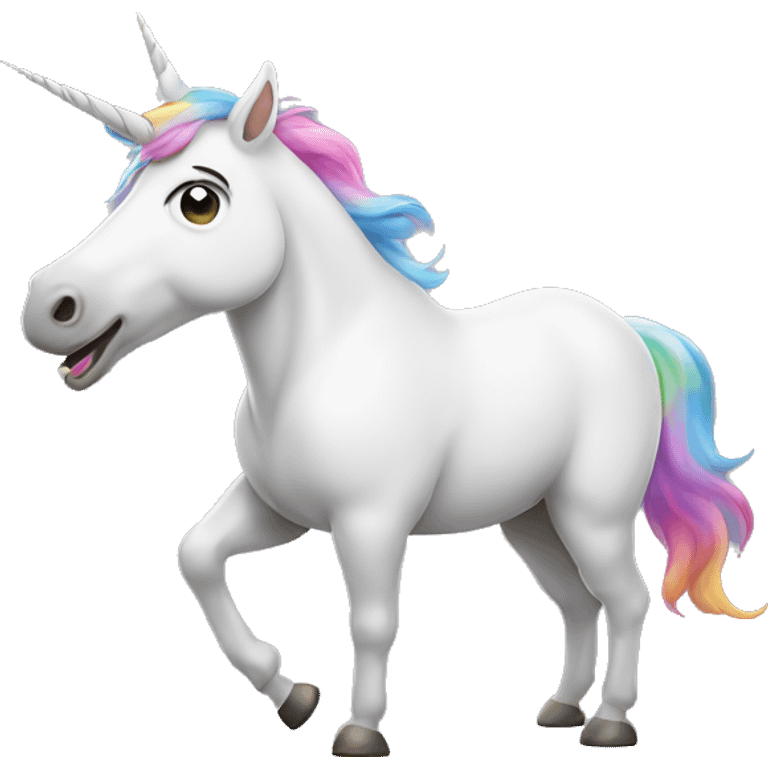 Unicorn farting emoji