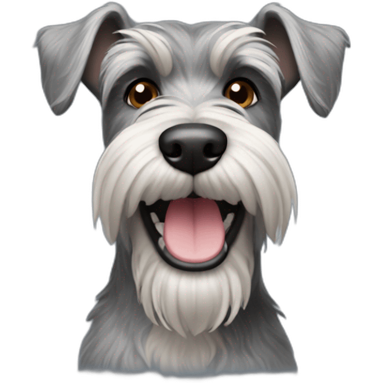 Schnauzer dog smiling emoji