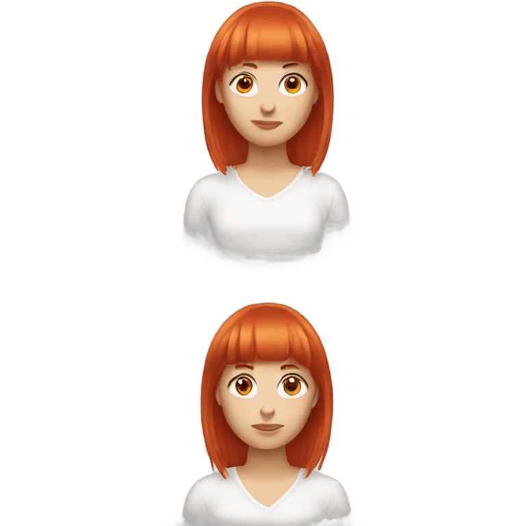 Red hair girl with fringe emoji