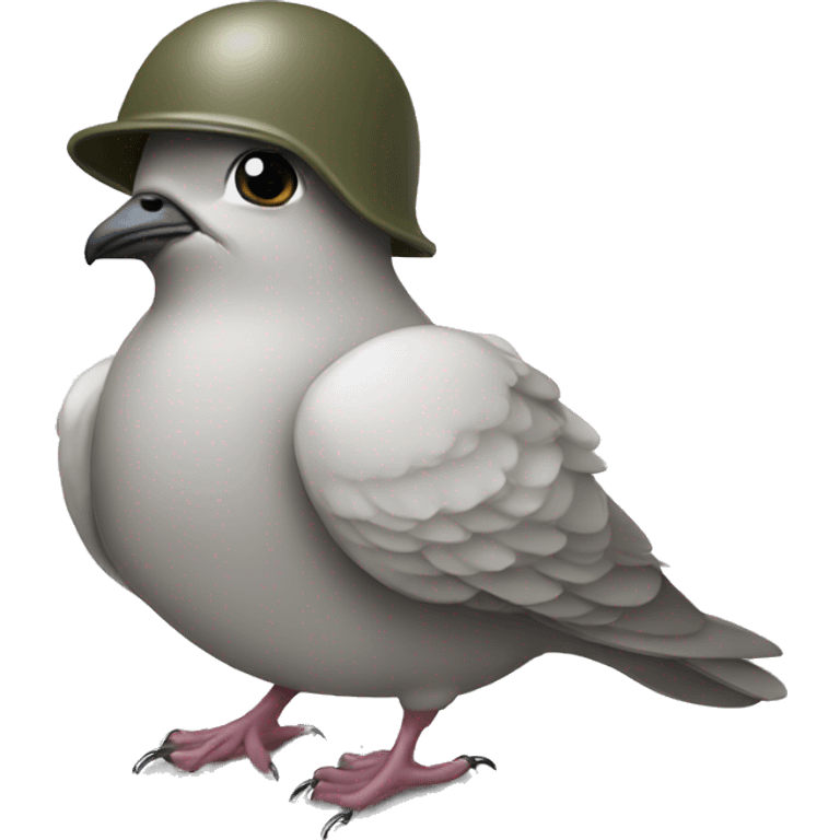 Dove crying from eye wearing army helmet  emoji