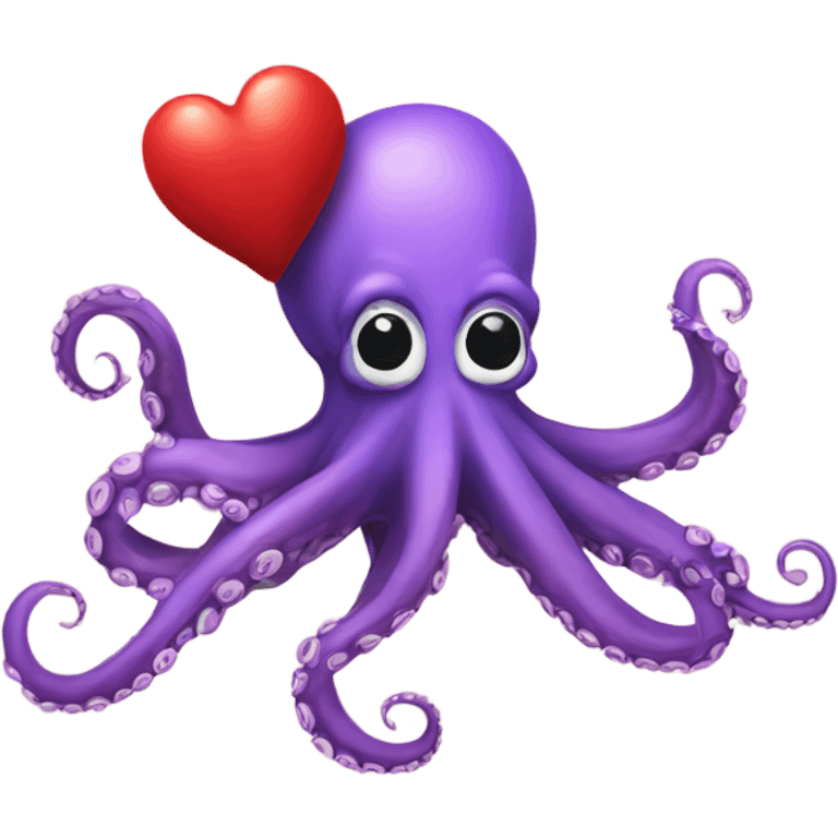 Octopus eating a heart emoji