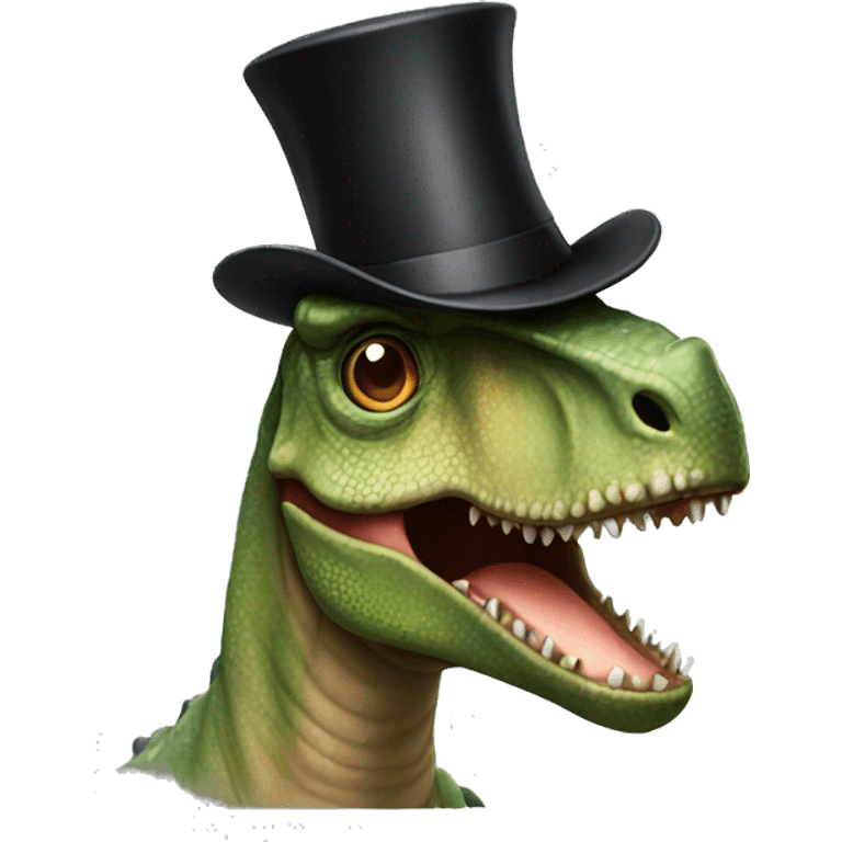 dinosaur with a top hat emoji