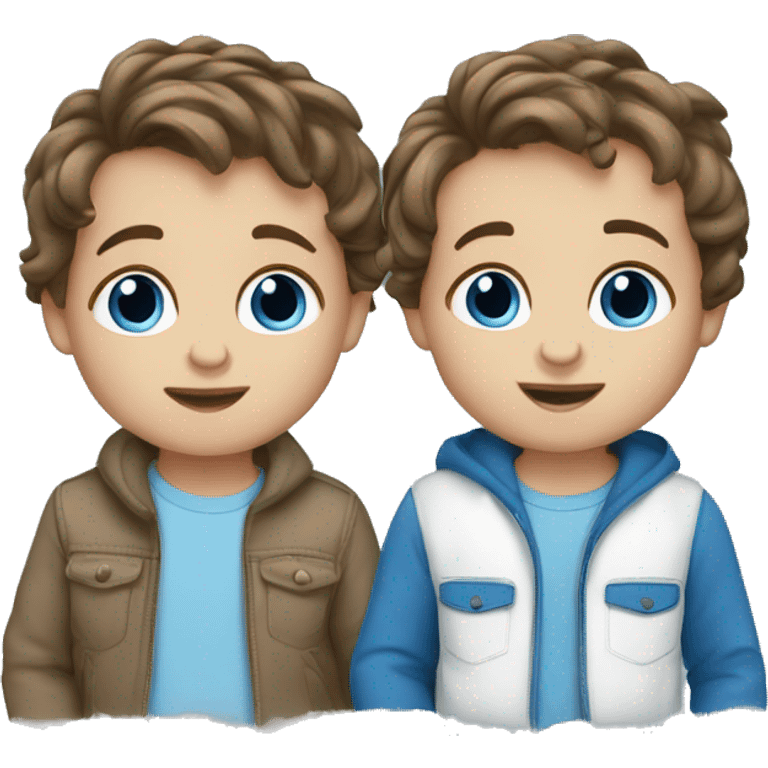 Twin baby boys brown hair blue eyes emoji