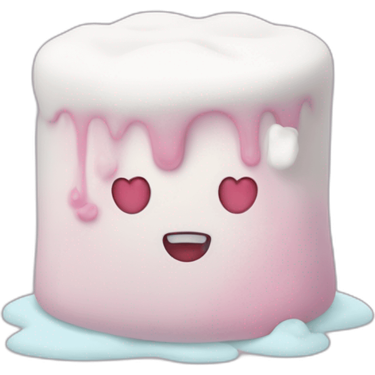 marshmallow heart melting emoji