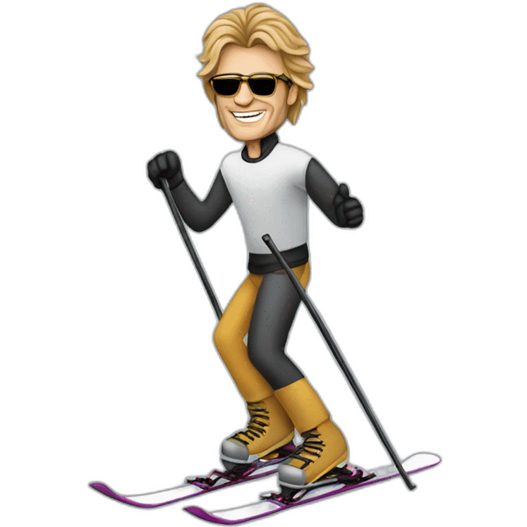 Johnny halliday on skis emoji