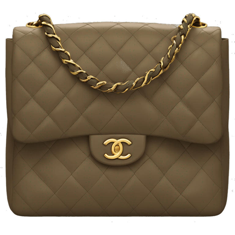 Chanel Flap Bag Color dark khaki brown  emoji