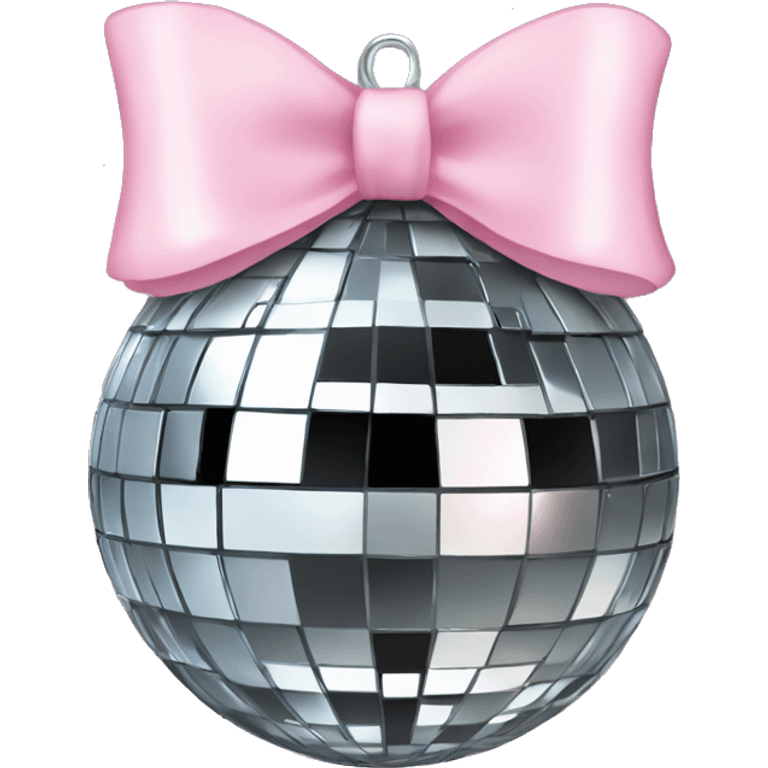 Disco ball with a light pink bow emoji