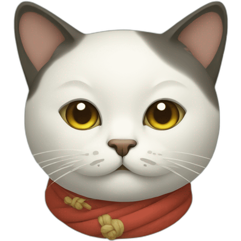 A cat with a Japanese sage mustache emoji