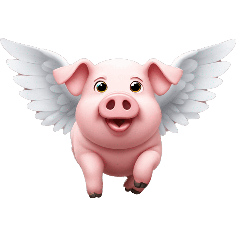 Pig with wings flying emoji