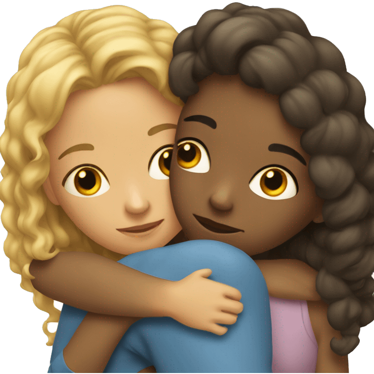 Two girls cuddling  emoji