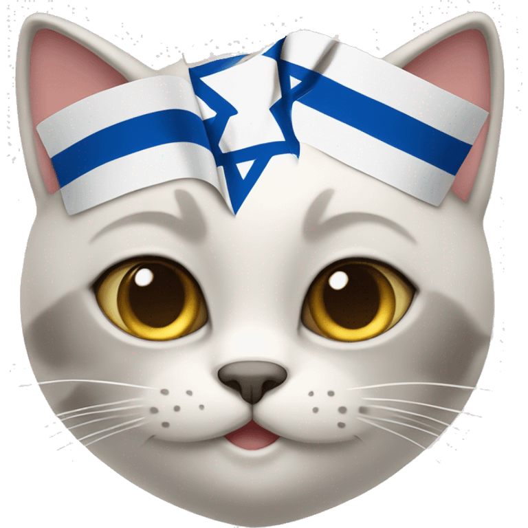 smiling cat with Israeli flag emoji