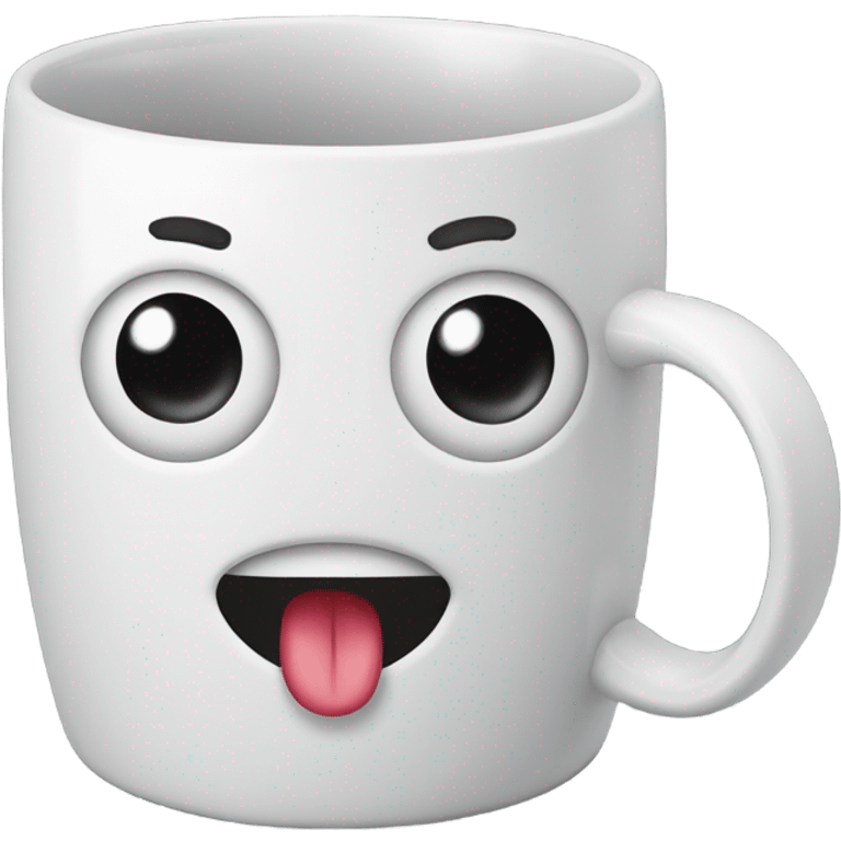 A mug with a face emoji