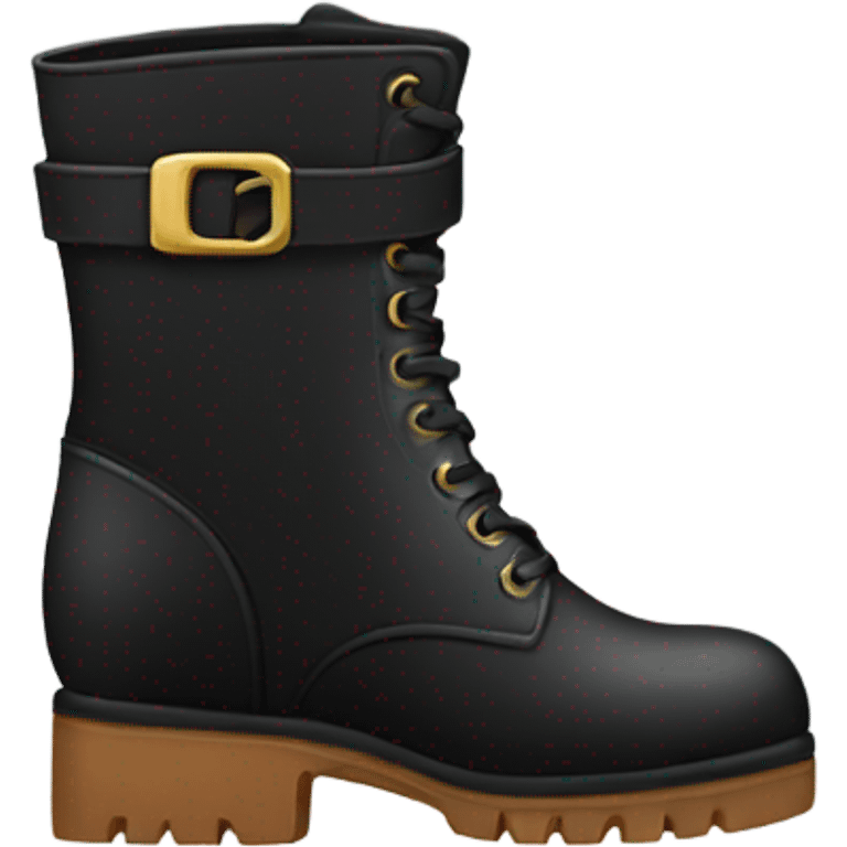 Black boots with lock emoji