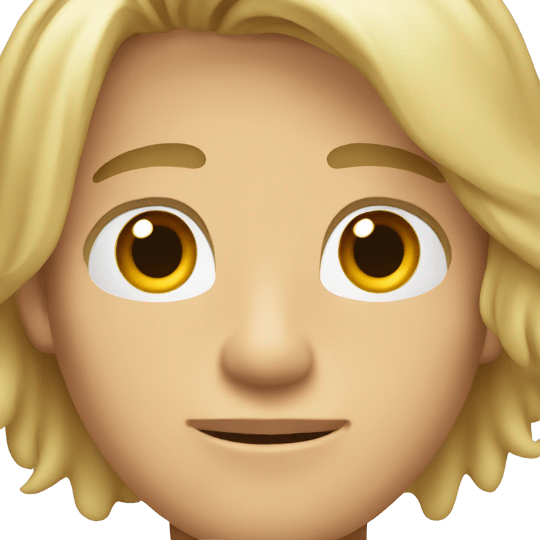 A guy with blond hair and brown eyes in a black T-shirt emoji