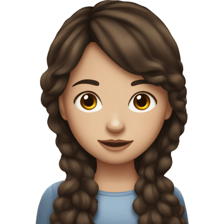 Brunette hair girl with red spots on skin emoji