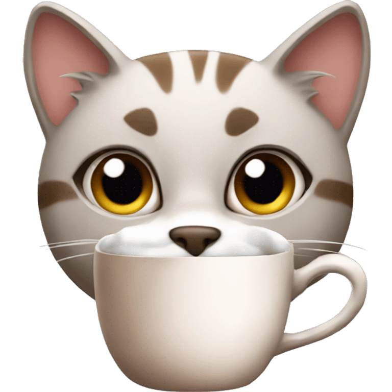 A cat with hot chocolate emoji