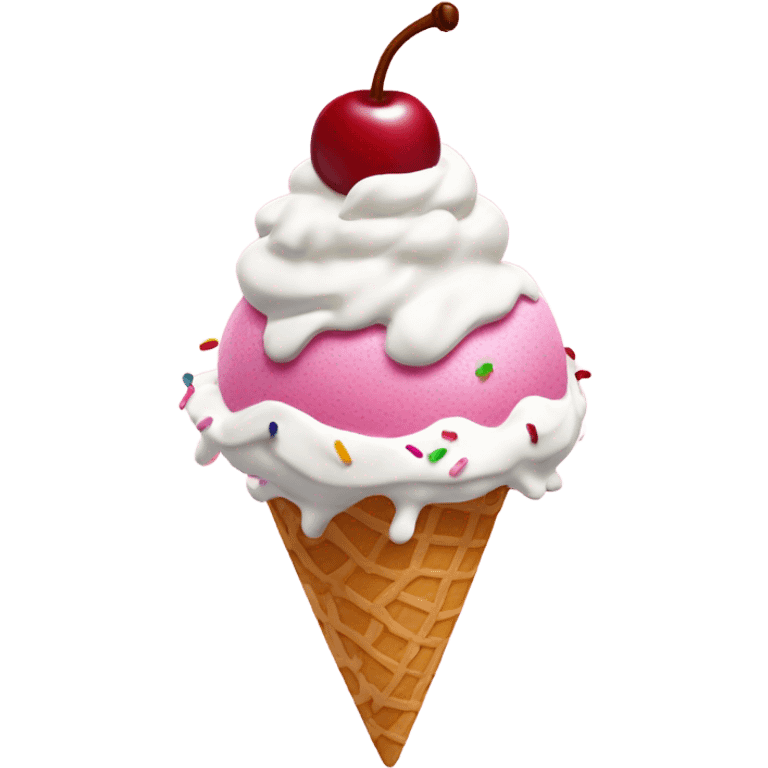 Pink ice cream sundae  emoji