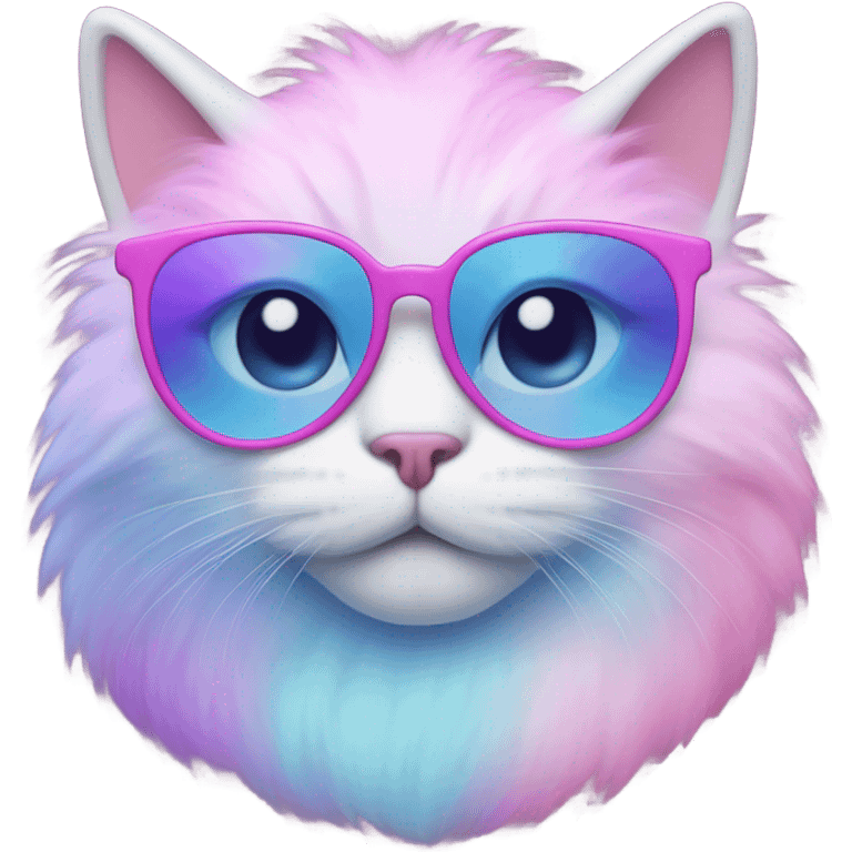 Cotton candy colored cat emoji