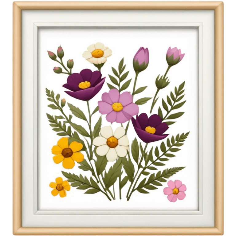 framed pressed florals emoji