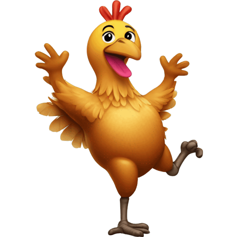 A roast chicken dancing  emoji