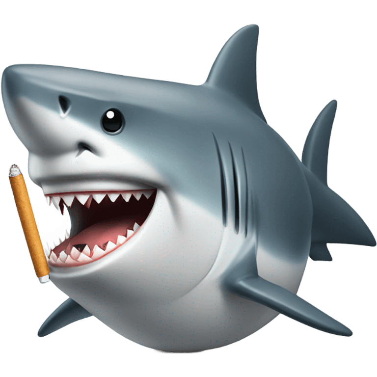 Shark smoking cigarette emoji