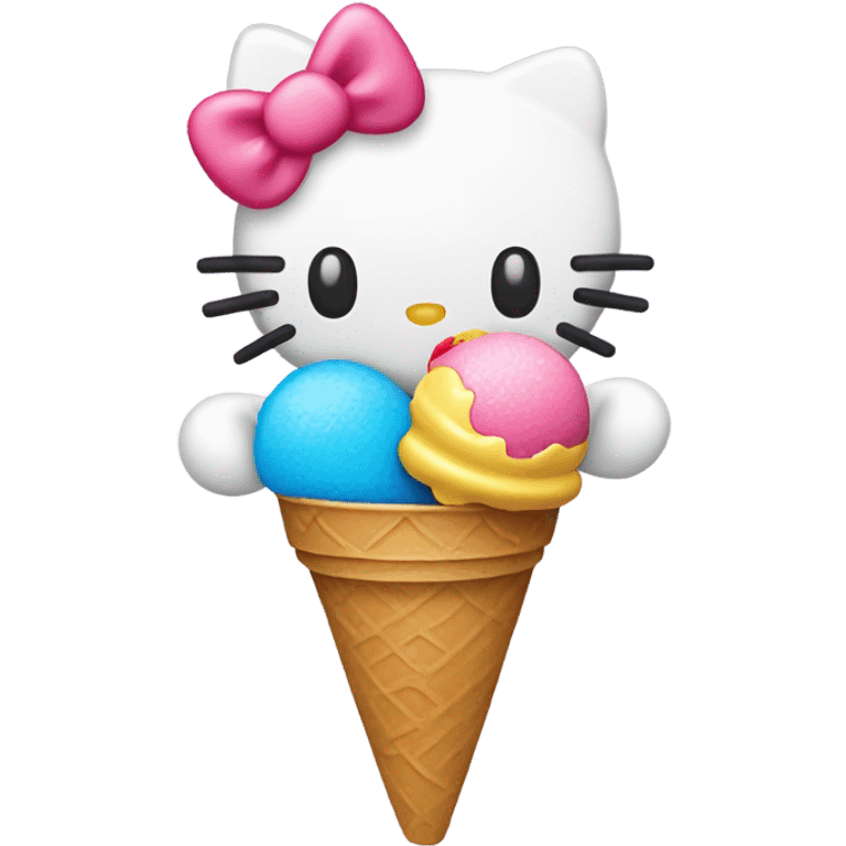 hello kitty with ice cream  emoji