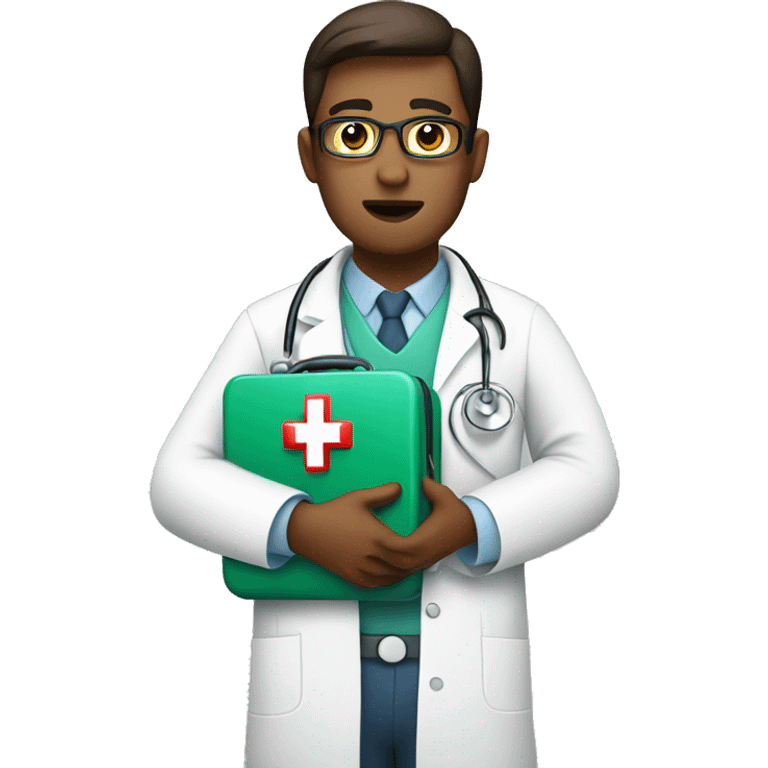 doctor holding first aid kit emoji