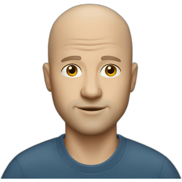 Bald white man with crewneck emoji