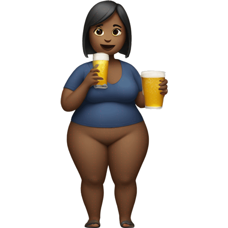 women with big belly drinking emoji