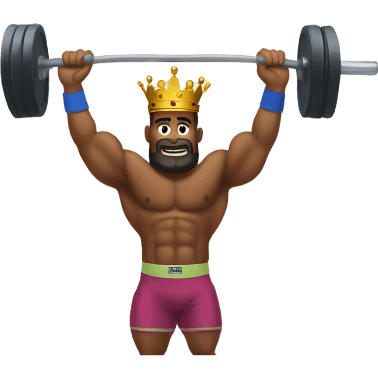 King practicing Crossfit on a gym emoji