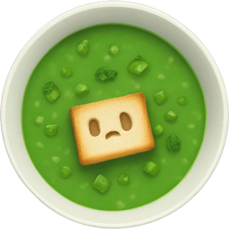 green soup with crouton emoji