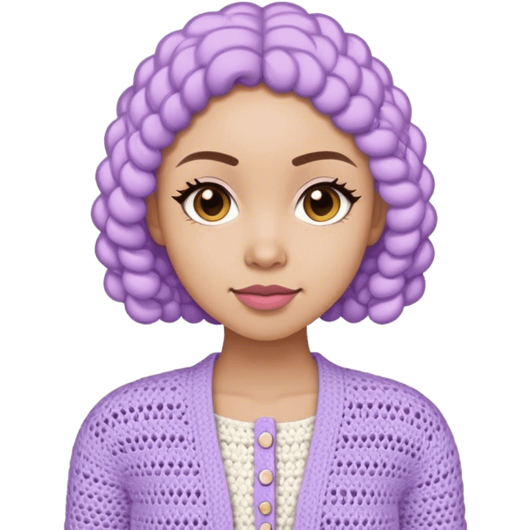 pastel purple women's crocheted cardigan emoji