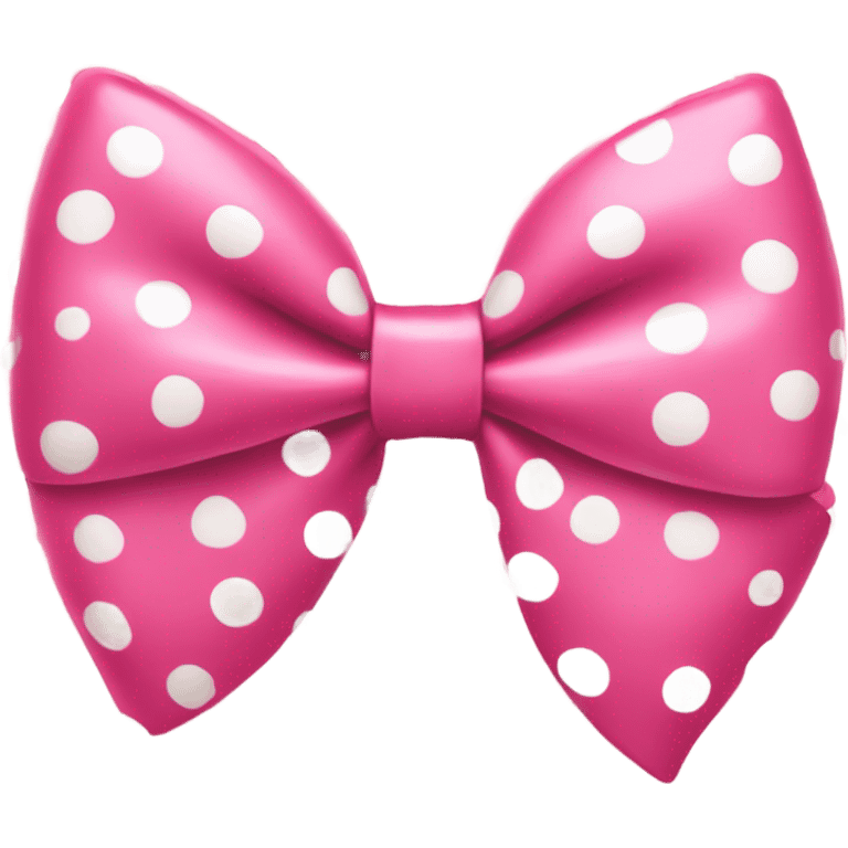 Pink bow with white polka dots  emoji