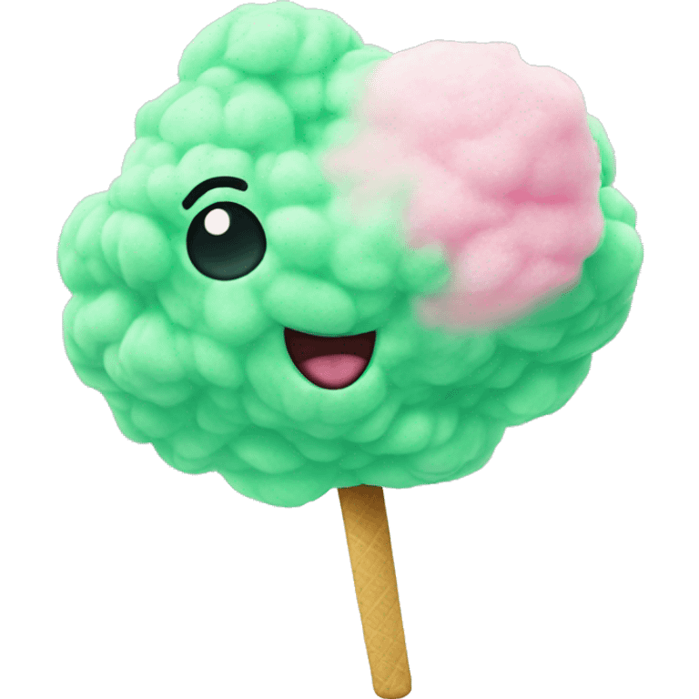 green cotton candy  emoji