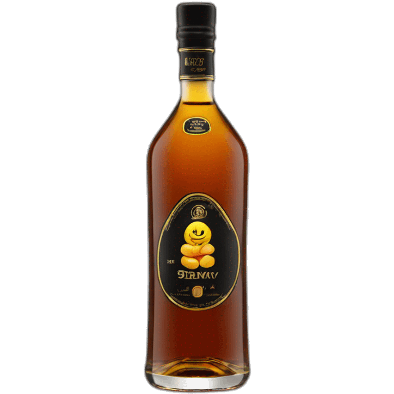 bottle of 6 years Kizlyar brandy with black label emoji