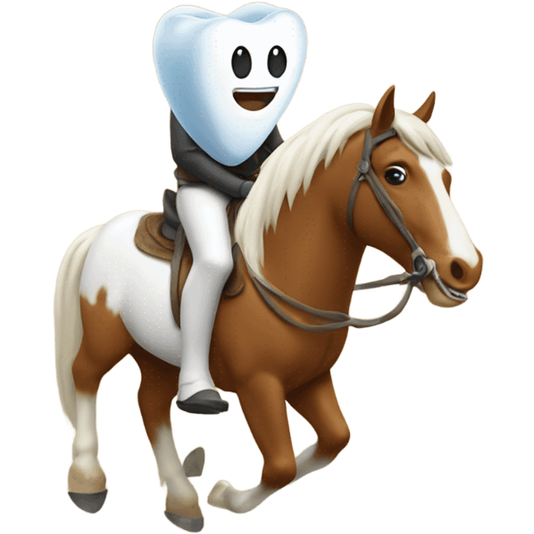 Tooth riding a horse emoji