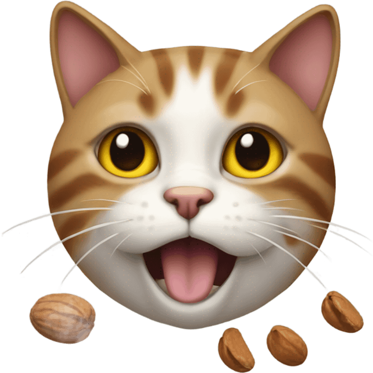 Cat throwing up nuts emoji