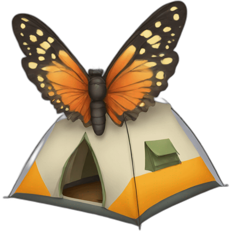 camping butterfly emoji