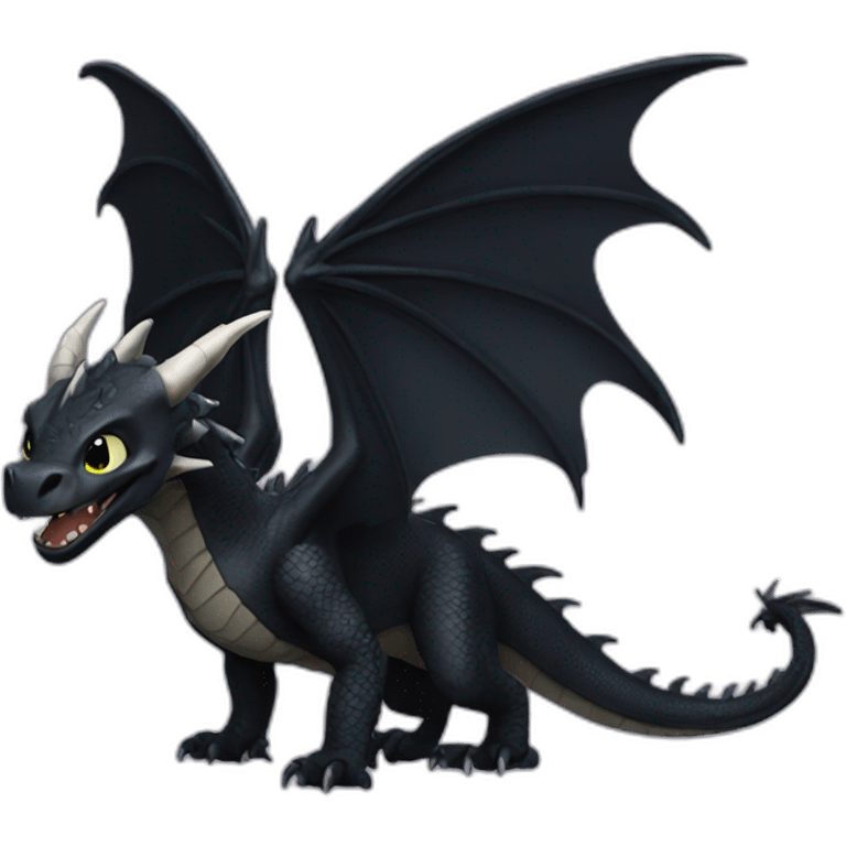 toothless black dragon emoji