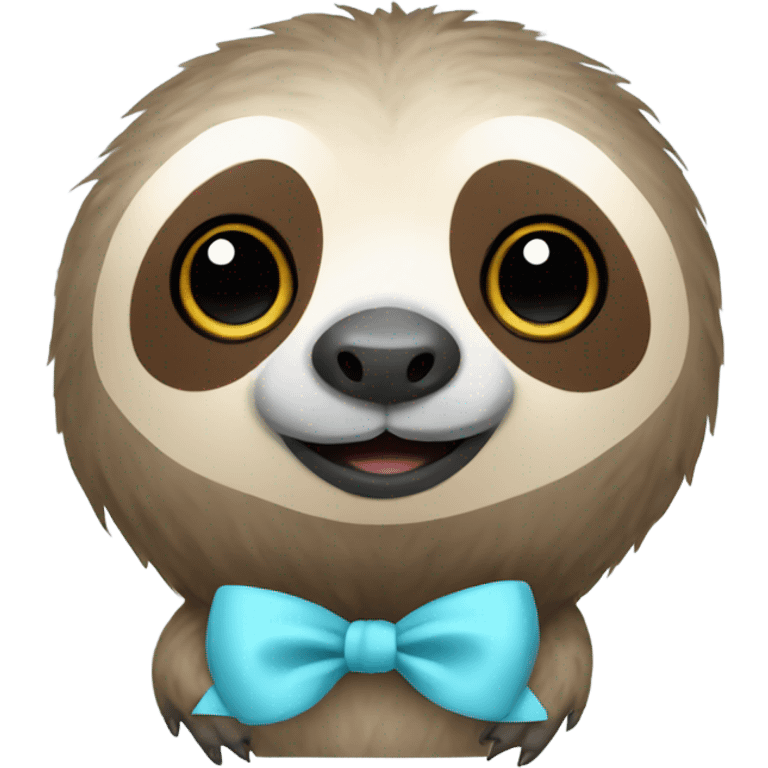 Sloth with light blue bow emoji