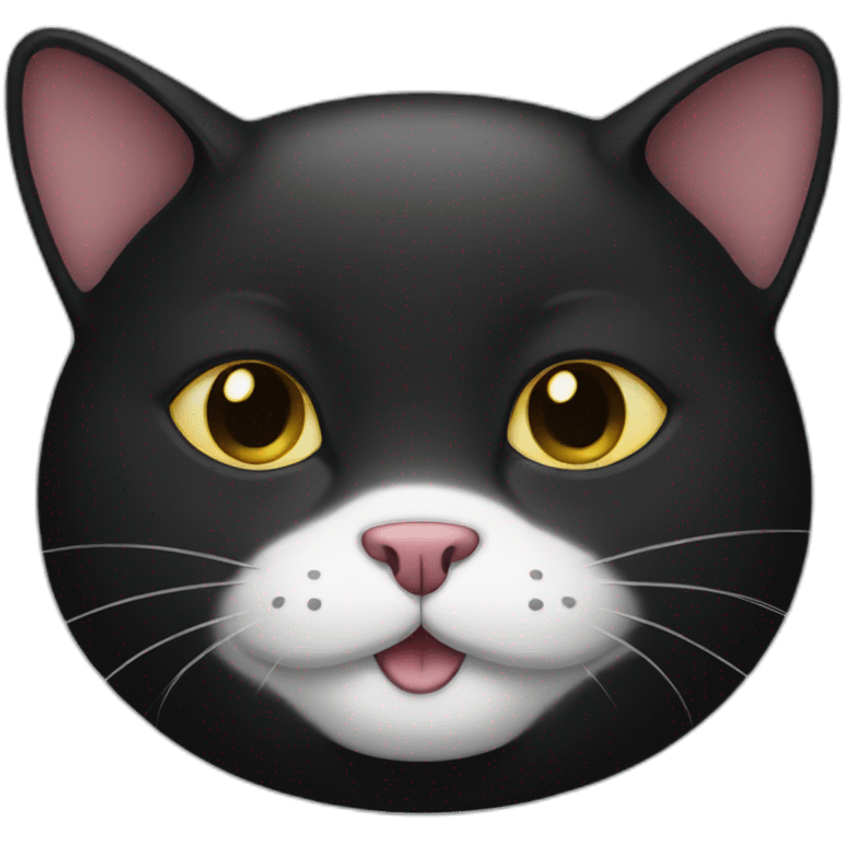 fat smiling black cat emoji